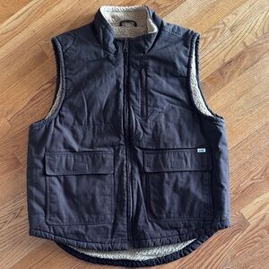 Lee Brown Sherpa Fleece-Lined Vest Large Chore Vest